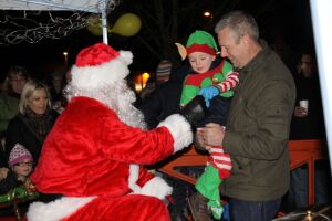 Santa and His Helper at the Broughton Astley Christmas Fayre 2011